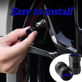 Tire Valve Caps 5pcs Valve Stem Caps Cover Compatible with Camaro RS Auto Accessories Air Valve Cap Set Dust Proof Leak-Proof Air Cover (RS-Blue)