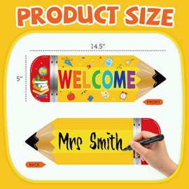 Queekay School Pencil Classroom Decorations Welcome Door Sign Hanging Welcome Back Sign Back to School Front Door Hanger for First Day of School Preschool Elementary Middle School Decor Teachers Gift