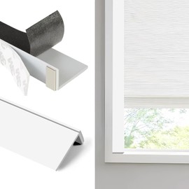 Blackout PVC Light Blocking Strips for Window Shades and Blinds - Blocks Light Along The Sides of Blackout Blinds,Side Tracks for Cordless Shades, Light Blocking Strips for Bedroom (White, 58",2Pcs)