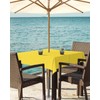 Zadaling Spillproof Fabric Outdoor Tablecloth with Umbrella Hole,Yellow Zippered Table