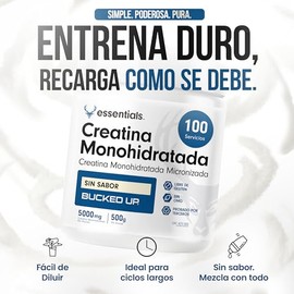 Bucked Up Creatina Monohidratada Pre Entreno Pre Workout | 100% Creatina Micronizada, Monohidratada y Natural | En Polvo | Entrenamiento, Energía, Des