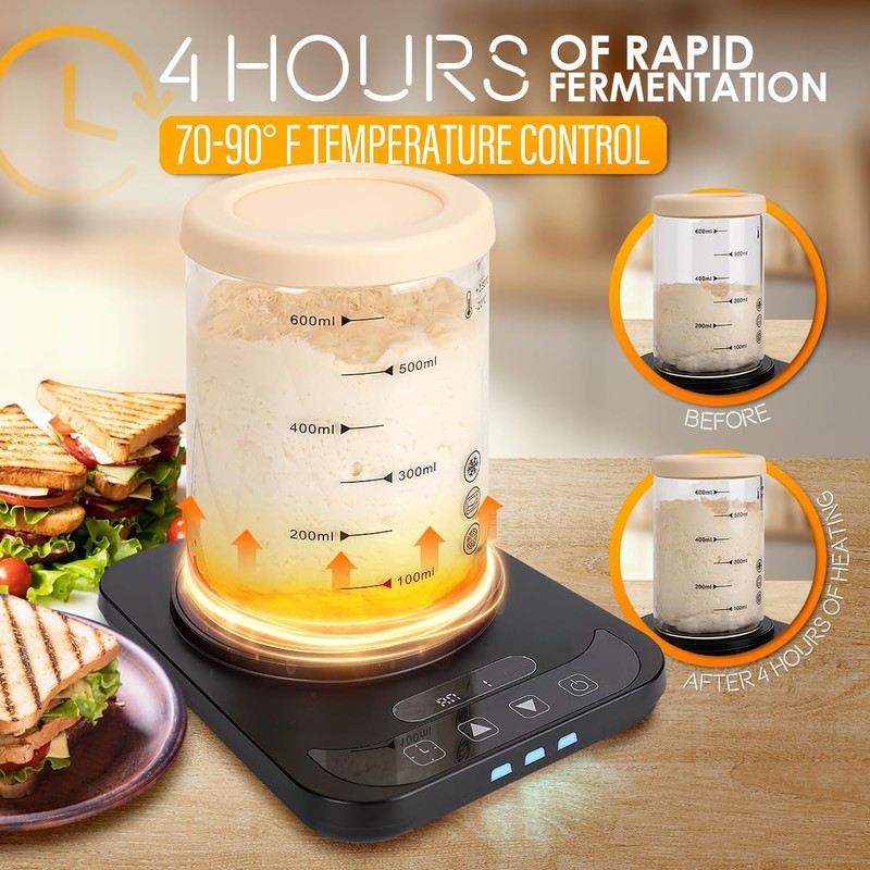 Aimoptg 2025 Upgrade Sourdough Starter Warmer, Precise 1°F Thermostat Control