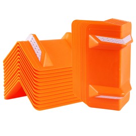 SALUINOKI 24Pack Strap Edge Protectors Plastic Cargo Corner Protector Flatbed Equipment for Tie Downs with Reflective Bars in Dark (10.6" L x 4.3" W)