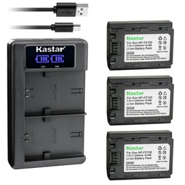 Kastar NP-FZ100 3-Pack Battery and LKD2 USB Charger Compatible with Sony Alpha 1 Mirrorless Digital Camera, Alpha 7R V Mirrorless Camera, FX3, FX30 Digital Cinema Camera, FX30 Super 35 Camera