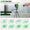 16 Line Laser Level 360 Self Leveling,Professional 4x360°Green Cross Line