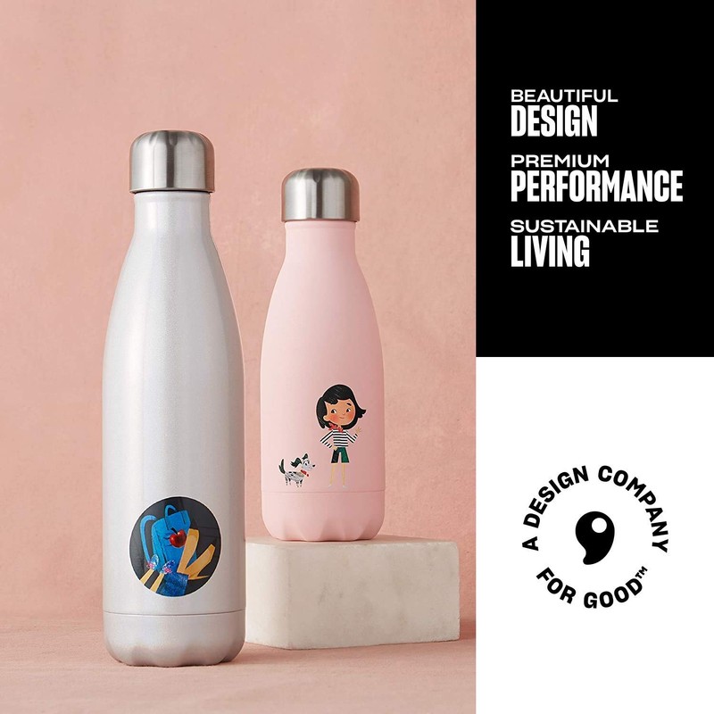 S'well Botella de agua de acero inoxidable, 17 onzas, Eva