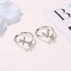 Bungsa® Letter Ring, Silver with Crystals, Bendable Finger Ring /