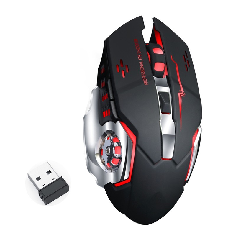 Thunder Wolf Q13 Charging Mute Wireless Mouse Gaming Business Luminous