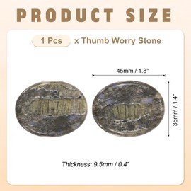 PATIKIL Thumb Worry Stone for Anxiety, Natural Oval Crystal Stone, Polished Gemstone Hand Carved Pocket Rock Anxiety Crystals for Women Stress Gifts Meditation, Blue Brown