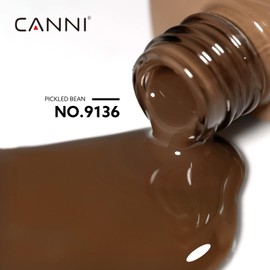 CANNI Brown Fall Gel Nail Polish, 1Pcs Chocolate Brown Gel Polish Fall Winter Color Nail Polish Gel High Gloss Soak Off U V Gel Nail French Nail Manicure Salon DIY