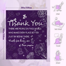 Thank You Gifts for Women - Appreciation Throw Blanket 60"x50" for Mom, Wife, Friends, Colleagues, Teacher & Nurse - Retirement, Farewell, Birthday, Idea - Coworker Leaving Present