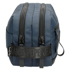 Pepe Jeans Hoxton Toiletry Bag Two Compartments, Blue, 26 x 16 x 12 cm, Polyester, Blue, One Size, Toiletry Bag Two Compartments