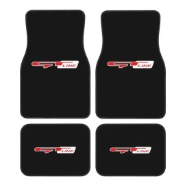 GT Line Car Floor Mats 4 Pcs Universal Front and Rear Foot Mats with Non-Slip Rubber Backing Auto Accessories Decor All Weathersize: universal, color: Black1