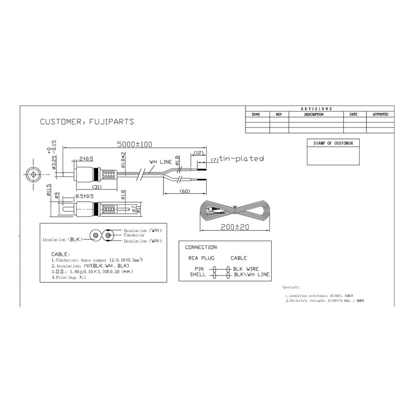 F-FACTORY C-078 Speaker Cable, Pin Plug-End Rose, 16.4 ft (5