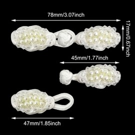 Honbay 6Pairs Chinese Knots Buttons Pearl Sewing Buttons Fasteners for Coat Knitwear Windbreaker and Cheongsam