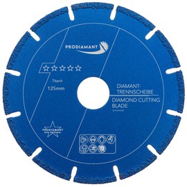 PRODIAMANT Metal Multicut Cutting Disc Titanite 125 mm x 22.2 mm for Angle Grinder Separates Metal, Aluminium, Stone, Concrete, Plastic, Composites Mixed Constructions with Very Low Wear