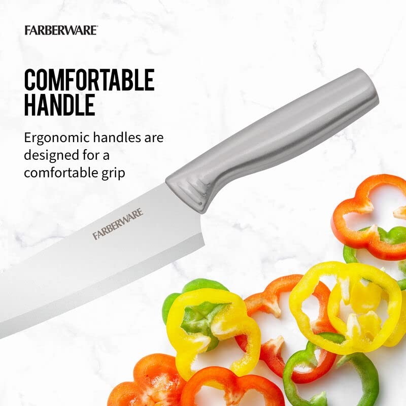 Farberware Edgekeeper Stainless Steel Knife Block Set 11 Piece, Stainless