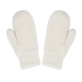 OVOY Unisex Winter-Thicken-Warmer-Knitted-Mittens - Outdoor Soft Lining Ski Fingerless Gloves for Cold Weather