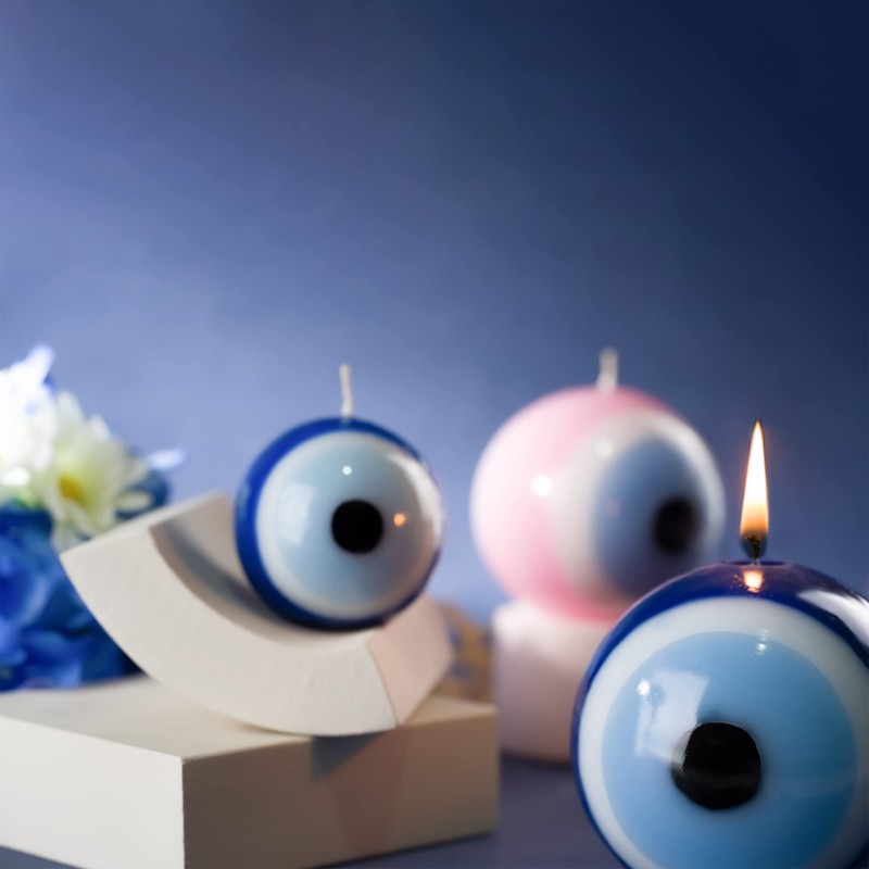 BCS Blue Evil Eye Candle - Nazar Home Decor -