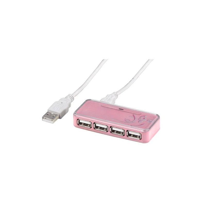 Hama "EMERGING" USB HUB 1:4, Pearl Pink