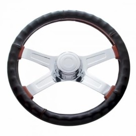 United Pacific 70111 Accessory Steering Wheel Cover, 18" Steering Wheel Cover, Black