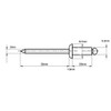 3.2mm x 20mm Blind Pop Rivet Dome Head Aluminium/Steel Shaft