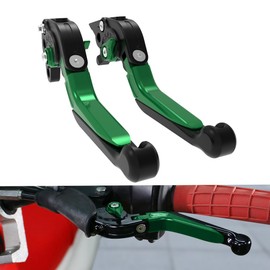 Mantt Brake Clutch Lever Set Fit for 2024 KLR650 KLR 650 2023 2022 Motorcycle Adjustable Extendable Foldable Clutch Brake Lever (Green)