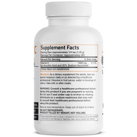 Buffered Vitamin C Powder Ascorbic Acid Buffered with Sodium Ascorbate Soluble Fine Crystals – Promotes Healthy Immune System and Cell Protection – Powerful Antioxidant - 1 Pound (16 Ounces)