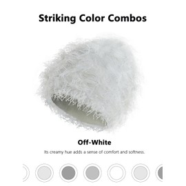 ROXUN Distressed Beanie, Fuzzy Shiesty Yeat Warm One Size for Men Women Winter Fashion Knit Cap Off White