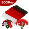 Caydo 500 Pieces Red Pipe Cleaners for Flowers, Craft Chenille