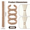 4 Pack Linen Braided Curtain Tiebacks, Boho Rustic Curtain Holdback