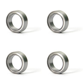 Miniature Bearings, Outer Diameter: 0.5 inches (12 mm) x Inner Diameter 0.3 inches (8 mm) x Thickness: 0.14 inches (3.5 mm), 4 Pieces of Mini Bearings, Ball Bearings, Double-Sided Metal Shield, Deep
