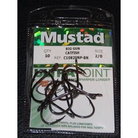 Mustad Ultra Point Microsharp 4.3 point Tech. Big Gun Catfish Hooks - Size 2/0