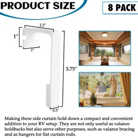 TonGass (8-Pack, White RV Curtains Holder for Camper Windows Side Curtain Hold Down Plastic Window Covering Hardware RV Curtain Track Clips RV Accessories for Inside RV Windows Curtains Clips