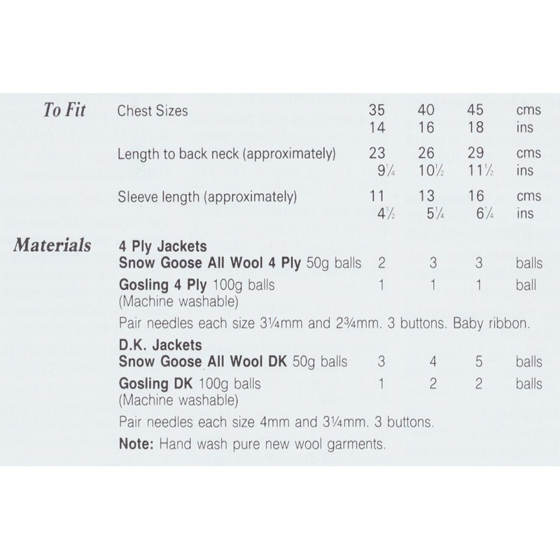Peter Gregory Baby Double Knitting & 4 Ply Pattern -