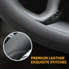 Valleycomfy Microfiber Leather Steering Wheel Cover Large-Size for F150 F250