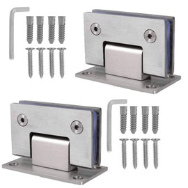 KAFENDA 90 Degree Shower Door Hinges, Heavy Duty Frameless Glass Door Hinges Stainless Steel Bathroom Gate Clamp for 8-12 mm Toughened Glass, Rust & Corrosion Resistance
