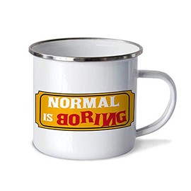 Pocillo/Taza de Peltre NORMAL IS BORING 10oz (300ml), Pewter Cup Normal is Boring, No se despinta, Perfecta para la Oficina o Regalo