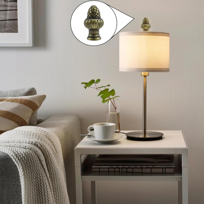 MARRTEUM Bronze Brass Solid Lamp Finial Cap Knob Retro Lamp