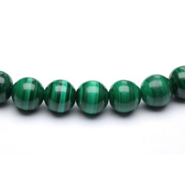 Echtes Malachit AAA Edelstein Armband mit 6mm Perlen und Edelstahlherz - verschiedene Längen - Heilstein Schutzstein Talisman Glücksbringer Geschenk (Malachit, 14CM)