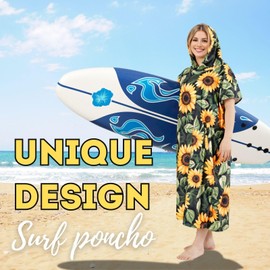 Huglanket Surf Poncho for Woman, Soft Cover-Up Changing Towel with Pocket, Surfing Gifts for Women