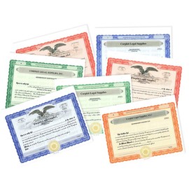20 Red Corpkit Customized Stock Certificates, Stub Sheets, Transfer Ledger - Standard Border (Corporation)