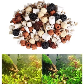 Aquarium Filter Mixed Ceramic Balls Media, Fish Tank Water Filtration Pond Filter Ceramic Rings Volcanic Rock for Water Quality Improve, PH Adjust