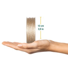 Halbach Seidenbänder Premium Cord (Cream), Width 2 mm, Length 50 m, Made in Germany and Oeko-Tex Certified, Shiny Satin Cord Made of Acetate