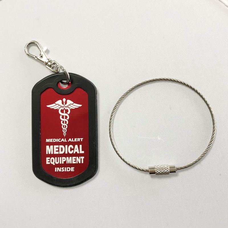mnmoom Medical Equipment Luggage Tag Medical Alert Zipper Pull Bag