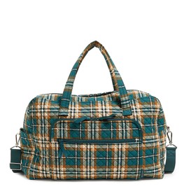 Vera Bradley Women's Cotton Weekender Travel Bag, Orchard Plaid, One Size