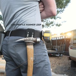 Holstery HammerMaster PRO | Hammer Holder Loop - Clip-on Tool Belt Holster Holds Hammer, Hatchet and Mallet - All Metal, Black