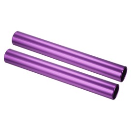 PATIKIL Relay Track Baton, 2 Pack Aluminum Alloy Tube Field Running Race Stick for Outdoor Athletics Sport Game Tool, Purple