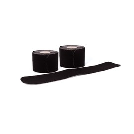 axion Precut Kinesiotapes Set of 2 Black | 40 Pre-Cut Sports Tape Strips 25 x 5 cm - 20 per Roll | Waterproof • Skin Friendly • Elastic | Kinesiology Tapes Ideal for Sports