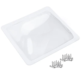 XMK RV Skylight Replacement Cover,26" x 26" RV Skylight Outer Dome for Shower Camper Food Truck Motorhome Roof Fit 22" x 22" Openings Roof Vent Cover (22"x22", Clear)